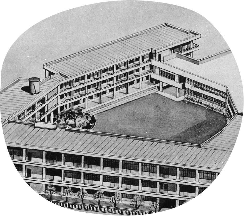 鉄筋コンクリート3階建の本館